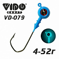 Джиг крашеный "Шар", кр-к Vido Craft VD-079 (BN), 10-люминофор флуор. синий